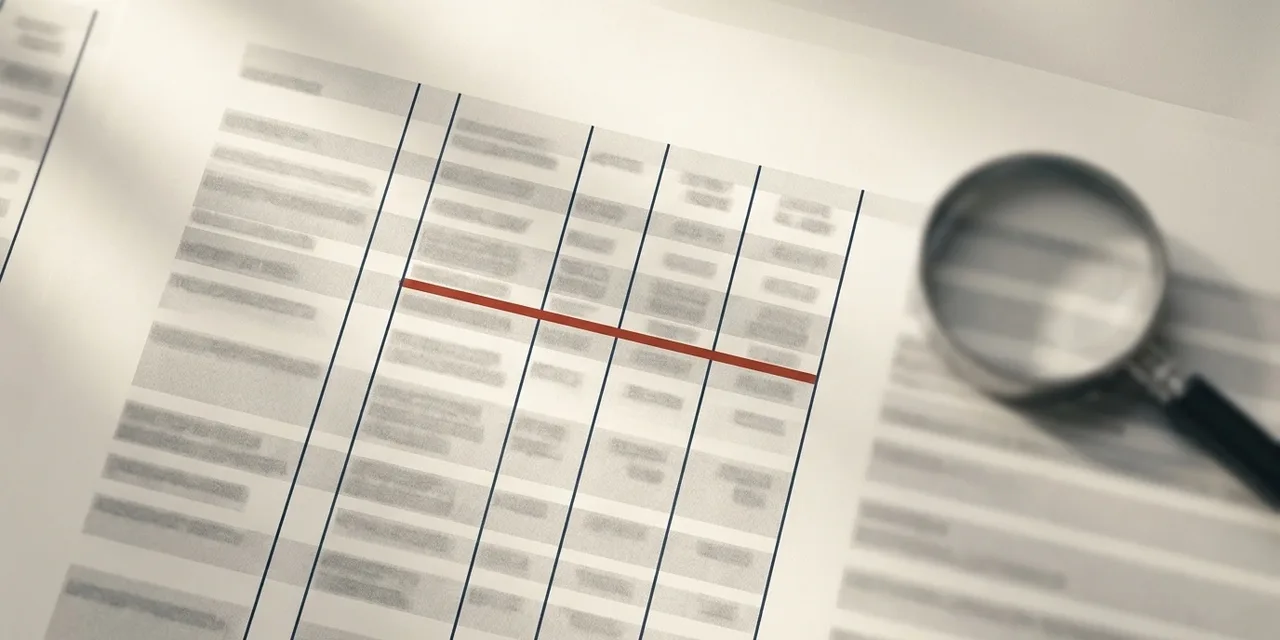 Registre public consulté, une ligne relevée